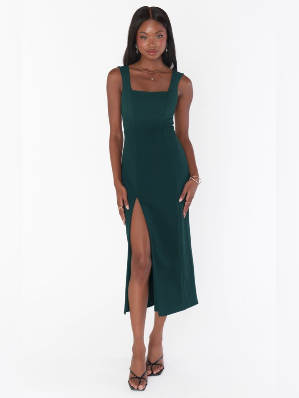 NWT Show Me Your‎ Mumu Eden Midi Dress in Emerald Stretch Size XL